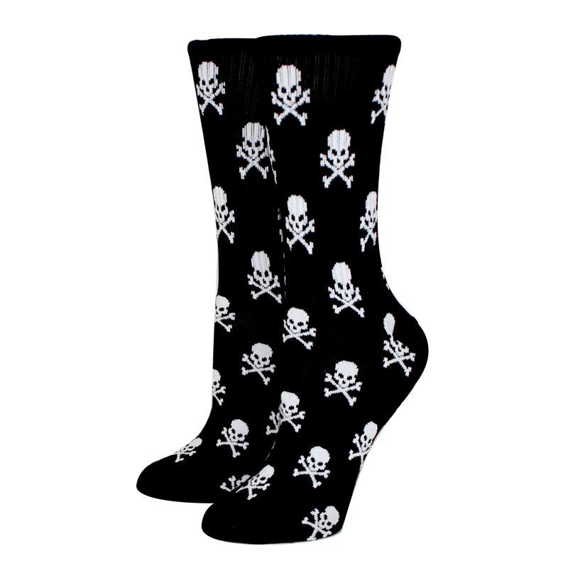 New Casual Women Socks Halloween Socks Creative Cosplay Long Socks Bone Web Men Socks Black/White Socks Couple Socks Size 37-44
