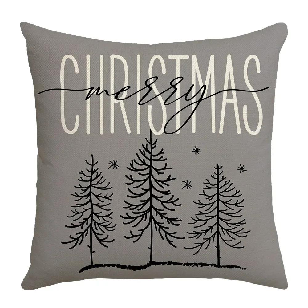 Christmas Decor Pillowcase 35/40/45Cm Holiday Farmhouse Home Decorative Cushion Cover Cute Dwarfs Reindeer 3D Print Pillow Cover