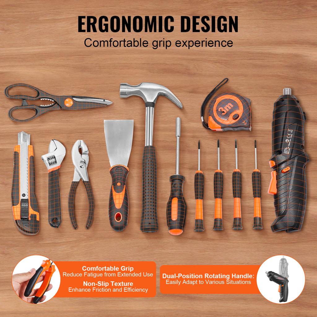 SucceBuy Tool Kit 96/146 PCs General Hand Tool Set High-Quality Steel  for Home Maintenance DIY Projects and Automotive Repair