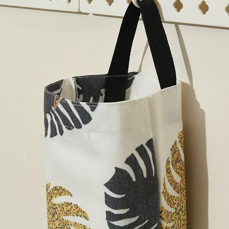 Waste Bag Container Garbage Bag Holder Wall Hanging Large Capacity Pull Type Canvas Multipurpose Grocery Kitchen Supplies
