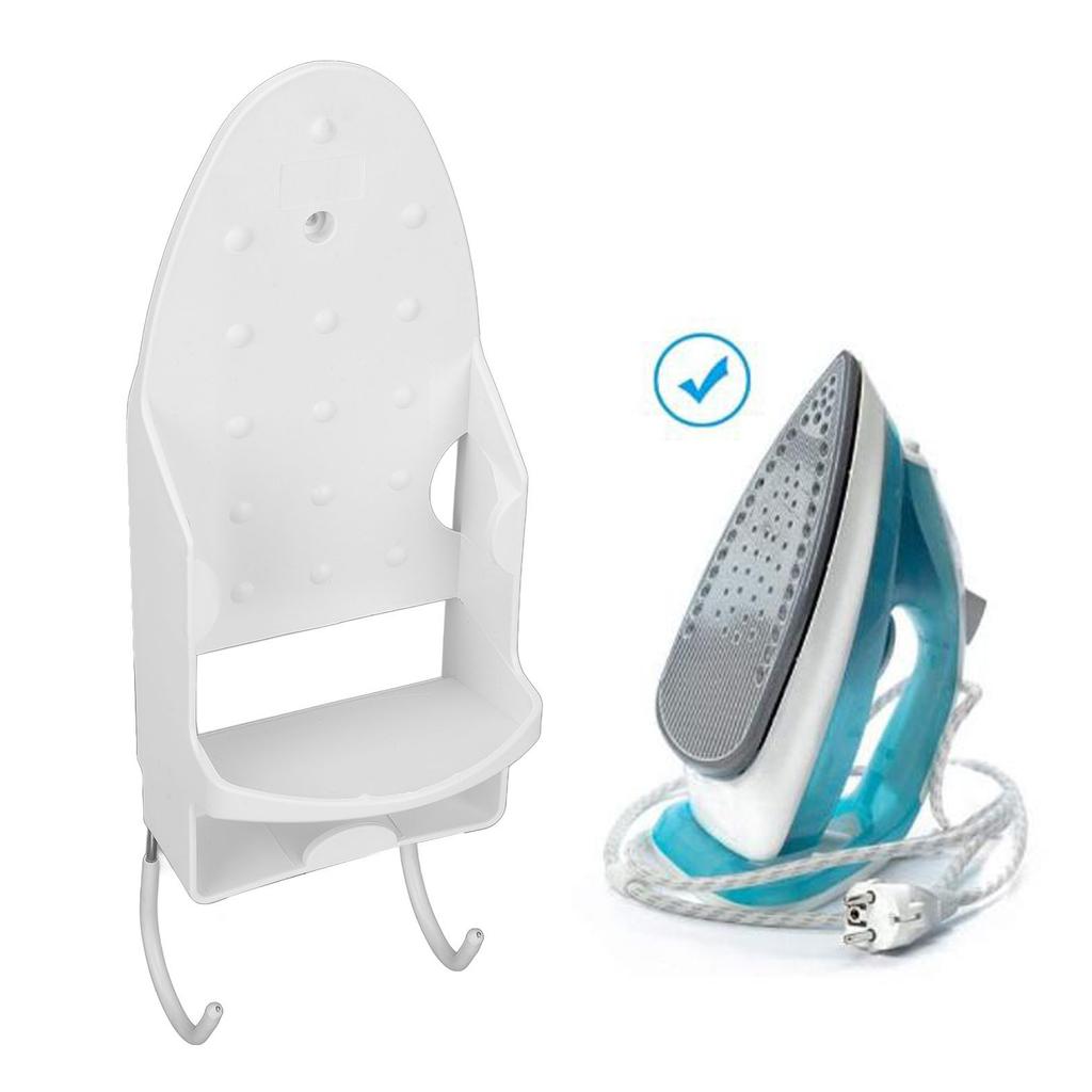 Electric Iron Holder Ht Resistant 2 In 1 Wall Mounted Iron Board Rack with Hook for Home Bathroom