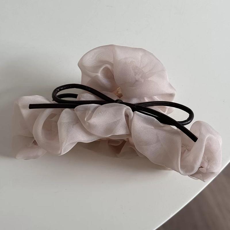 Pleated Bow Hair Claw Clips For Women Girls Sweet Large Hair Decorate Headband French Party Shark Clip Hair Accessories