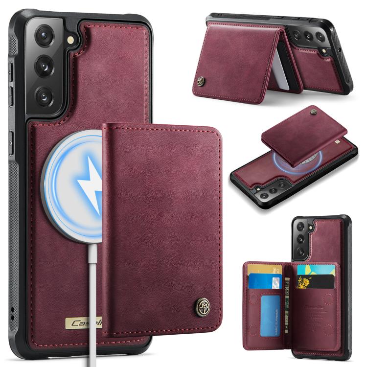 CaseMe Me80 Magnetic RFID Wallet Phone Case For Samsung Galaxy S24 FE 5G, Detachable Multi Card Slot Kickstand Anti-Theft Cover