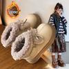 Classmate girls big cotton shoes new winter children's velvet Martin cotton boots fashion warm princess snow boots
