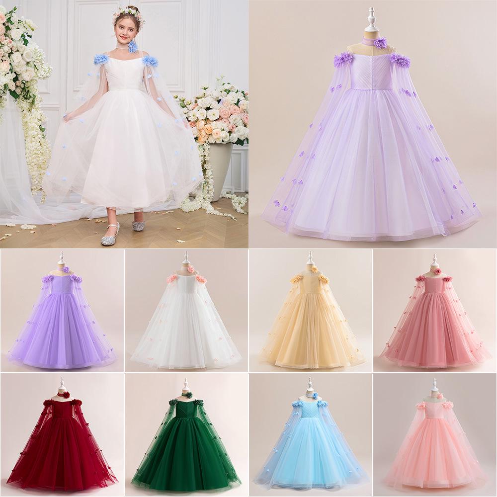 Children's Formal Evening & Flower Girl Dress for Piano, Wedding, or Princess Events