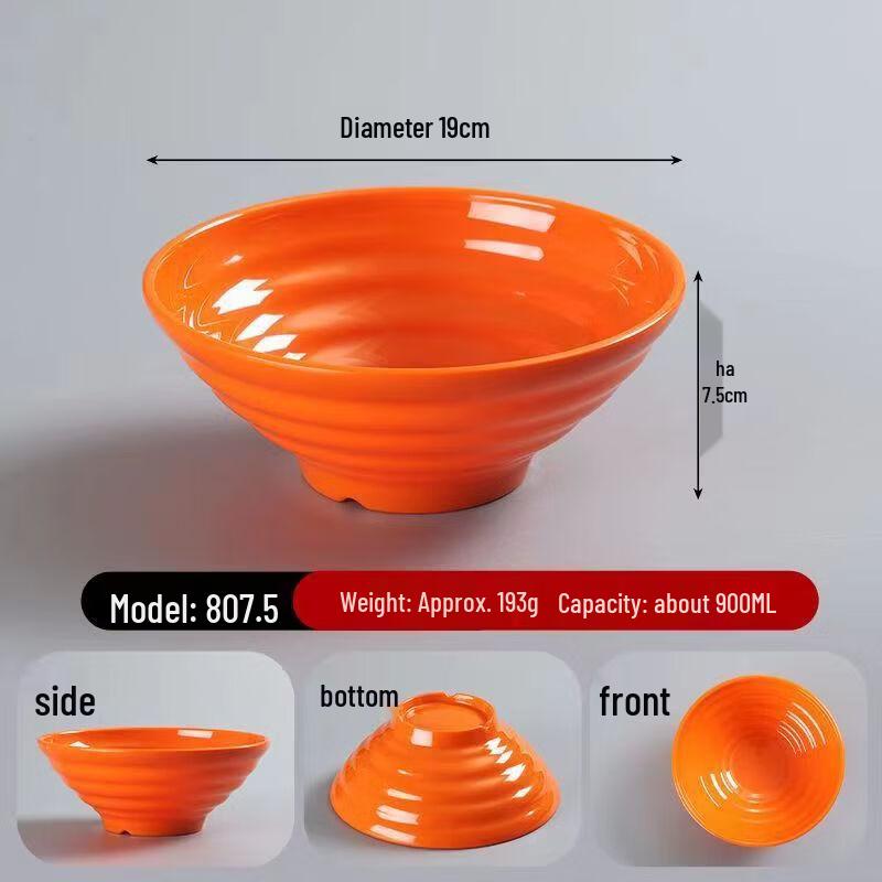 7.5-inch Melamine Threaded Noodle Bowl