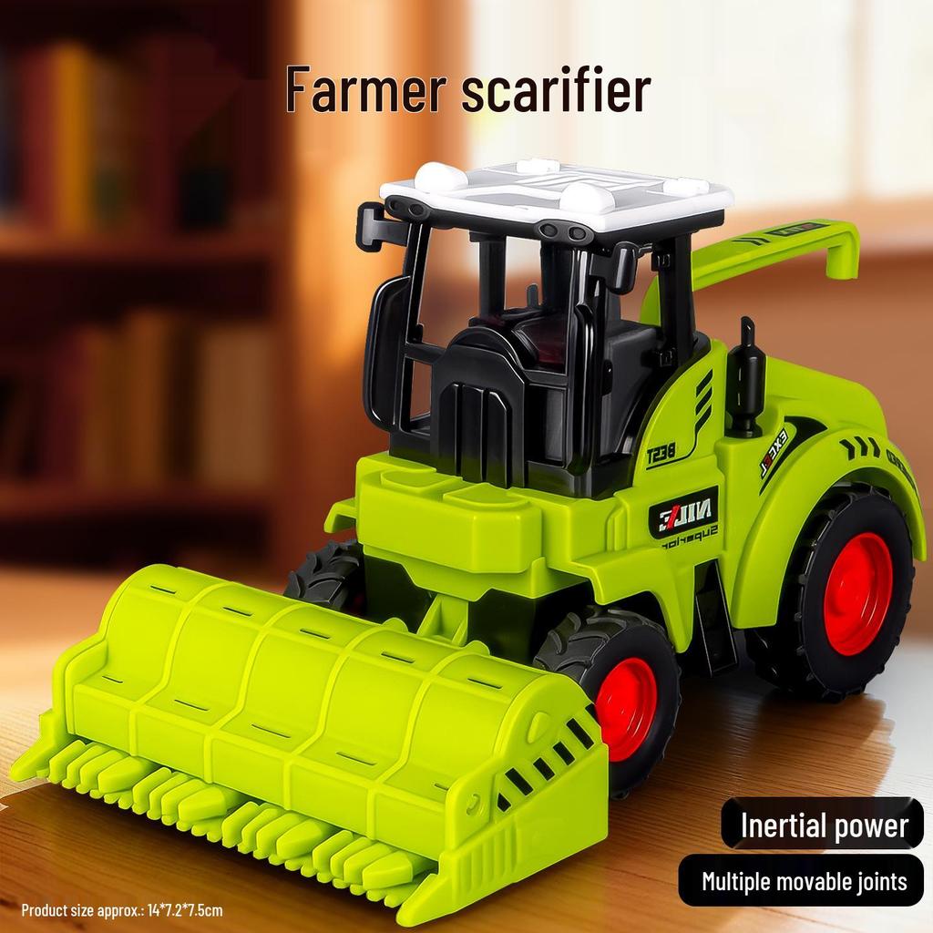 Eylemsizlik Mühendislik Aracı için Damperli Kova ve Forklift Durdurma Arabası Modeli ile Çocuk İtmeli Ekskavatör Oyuncağı.