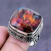 Natural Ammolite Gemstone Handmade 925 Sterling Silver Jewelry Ring Size 8 ETC-14456