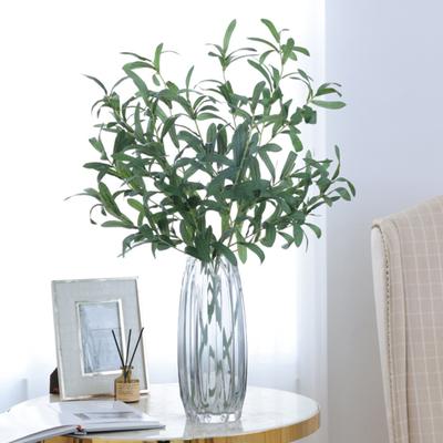 Artificial Olive Branch Fake Ten Forked Olive Green Leaves Fruits Branch Decor for Home Wedding Party