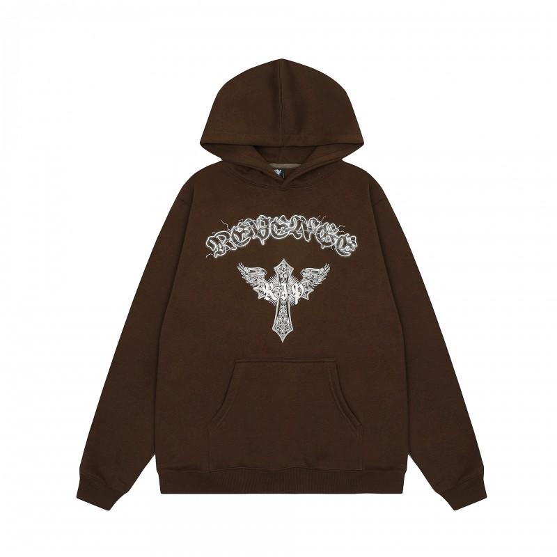 Mens Oversized Hoodie With Embroidered Skull Spine Design Streetwear Casual Pullover Cotton Blend Loose Fit