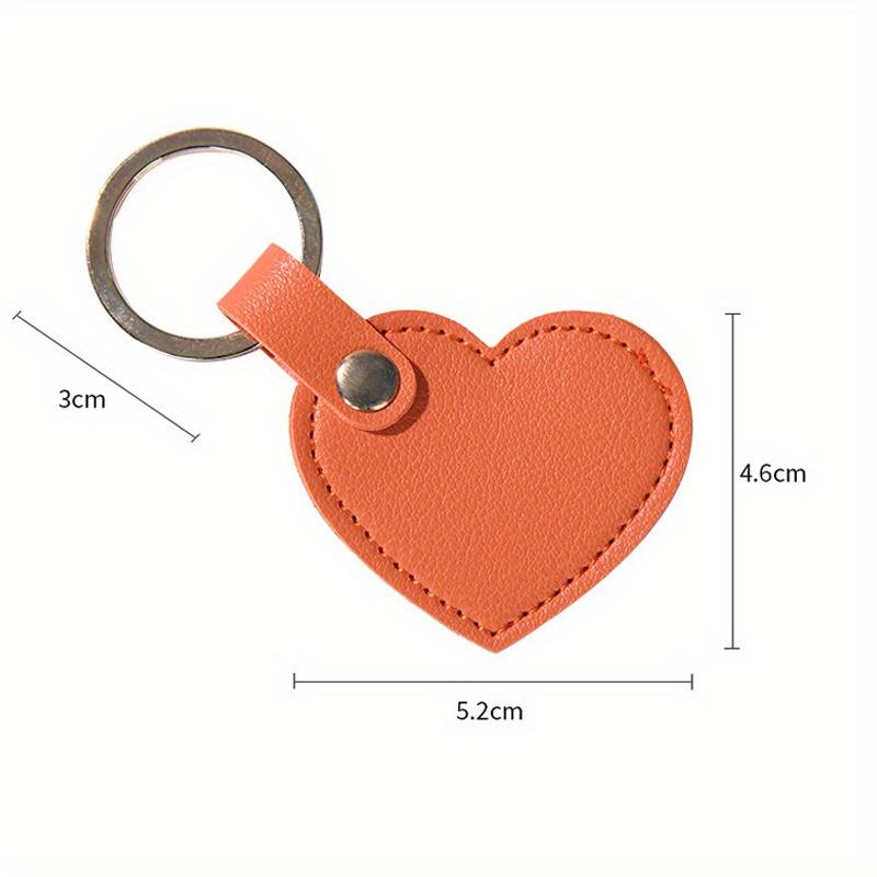 Leather Key Chain Fashion Leather Heart Shape Keychain Women Car Key Holder Home Key Ring Charm Bag Car Pendant Gift