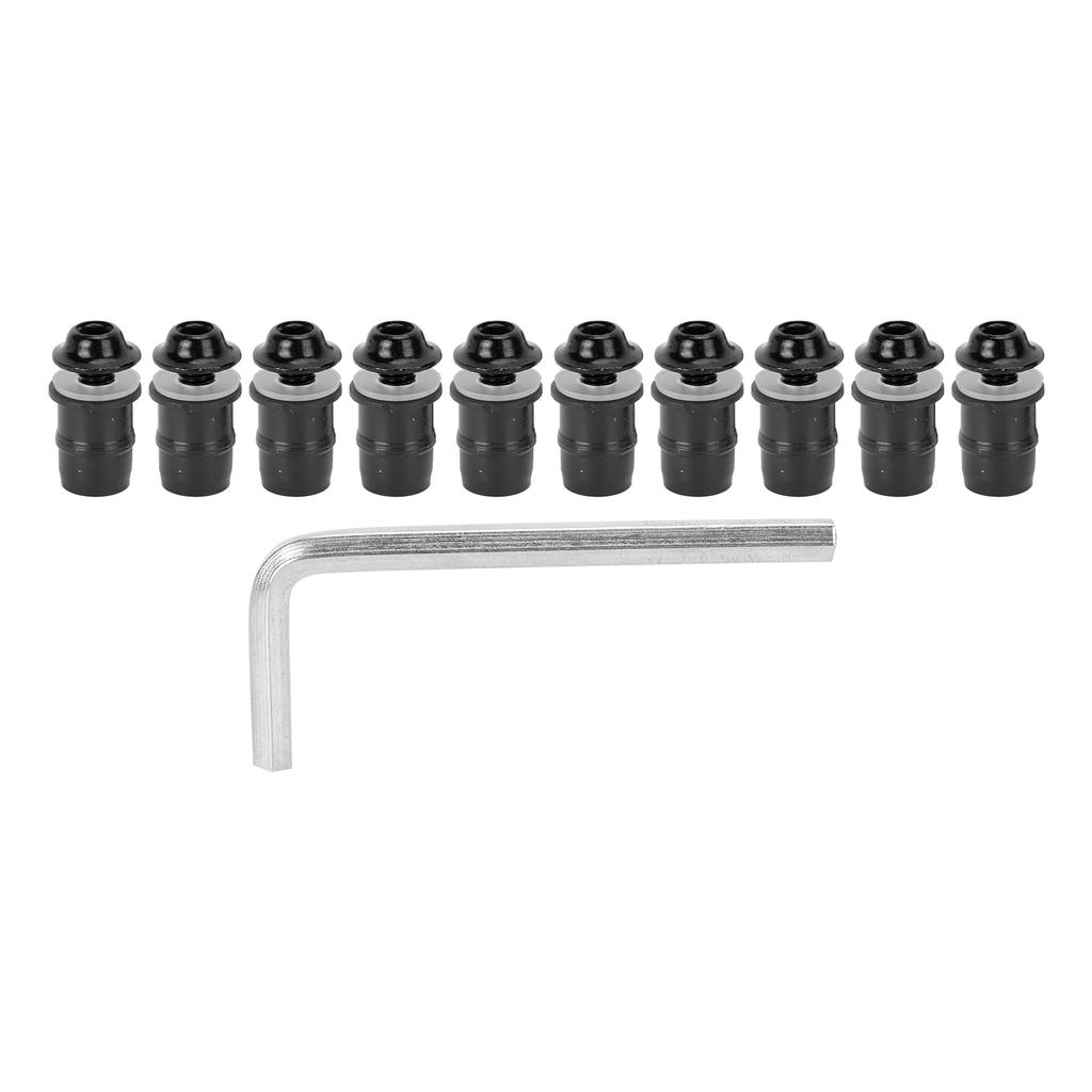 10 SZT Motocykl M5x16mm0.6in Śruby do Szyby Przedniej Zestaw Uniwersalny ze Śrubokrętem Czarny
