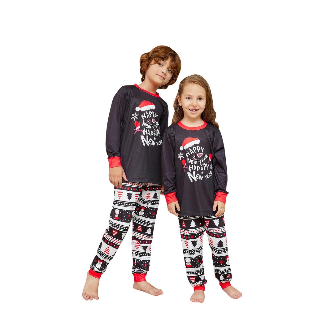 Christmas Parent Child Family Set Home Furnishings Christmas Pajamas Two Piece Set