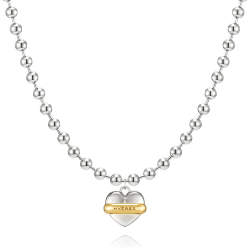 By Hyeres Heart Dessert Macaroon Ball Chain Necklace (Combi) BH6N30653CB420