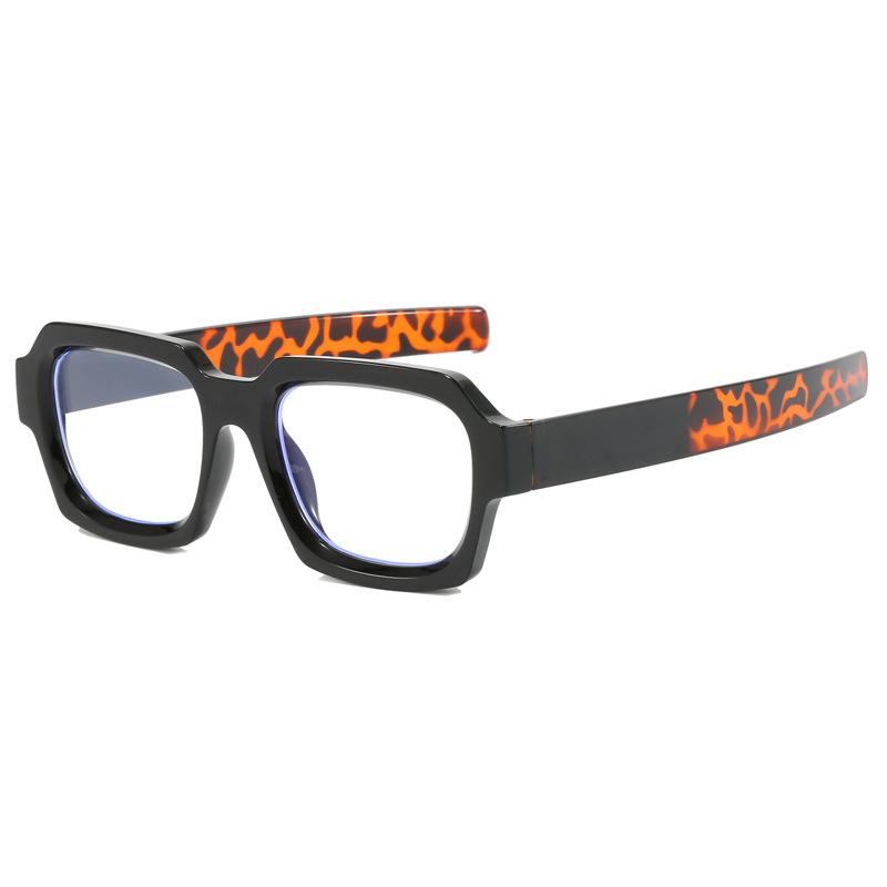 Lunettes pour Homme de Forme Carrée Style Hip Hop Couleur Contrastée Monture de Lunettes pour Femme Élégantes Bloquant la Lumière Bleue Lunettes pour Homme