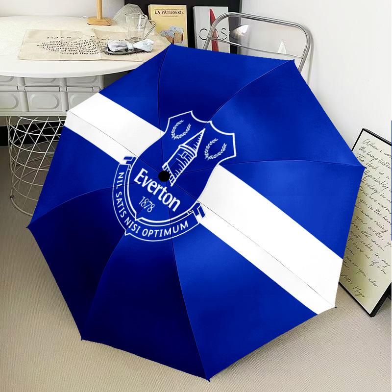 Fc Everton Crest Design Automatic Folding Umbrella - 8-Rib Travel Umbrella with Auto Open/Close & Portable Gifts for Holidays or Birthdays