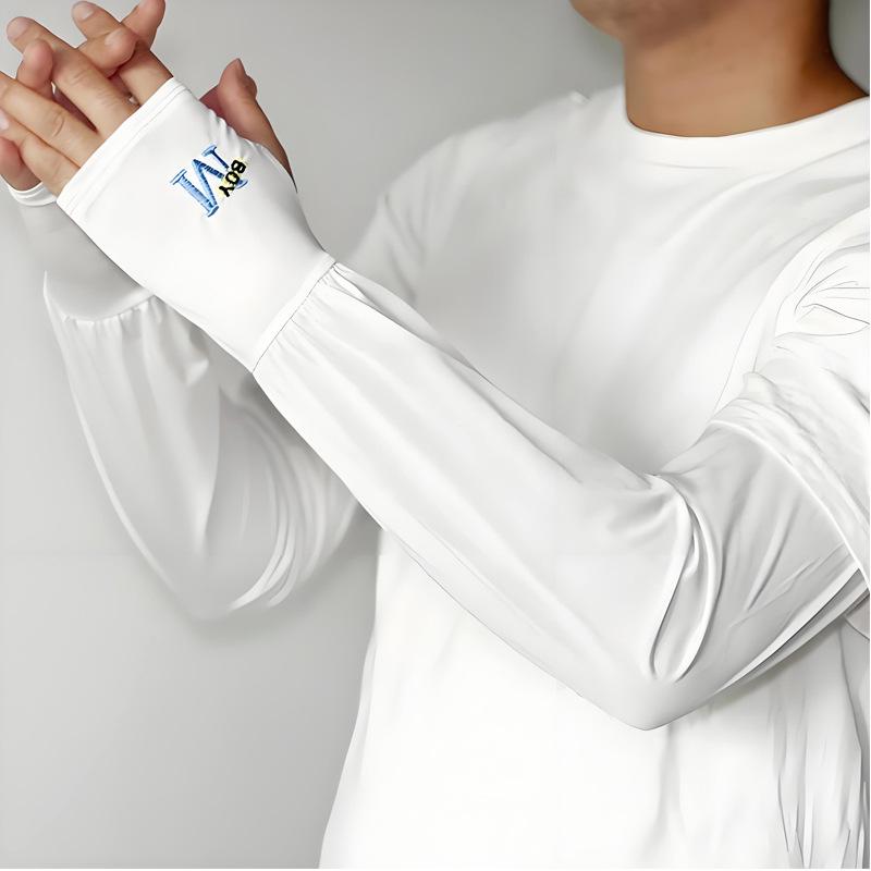 Unisex Loose-Fit UV Protection Ice Silk Arm Sleeves for Summer, Durable Construction Workwear