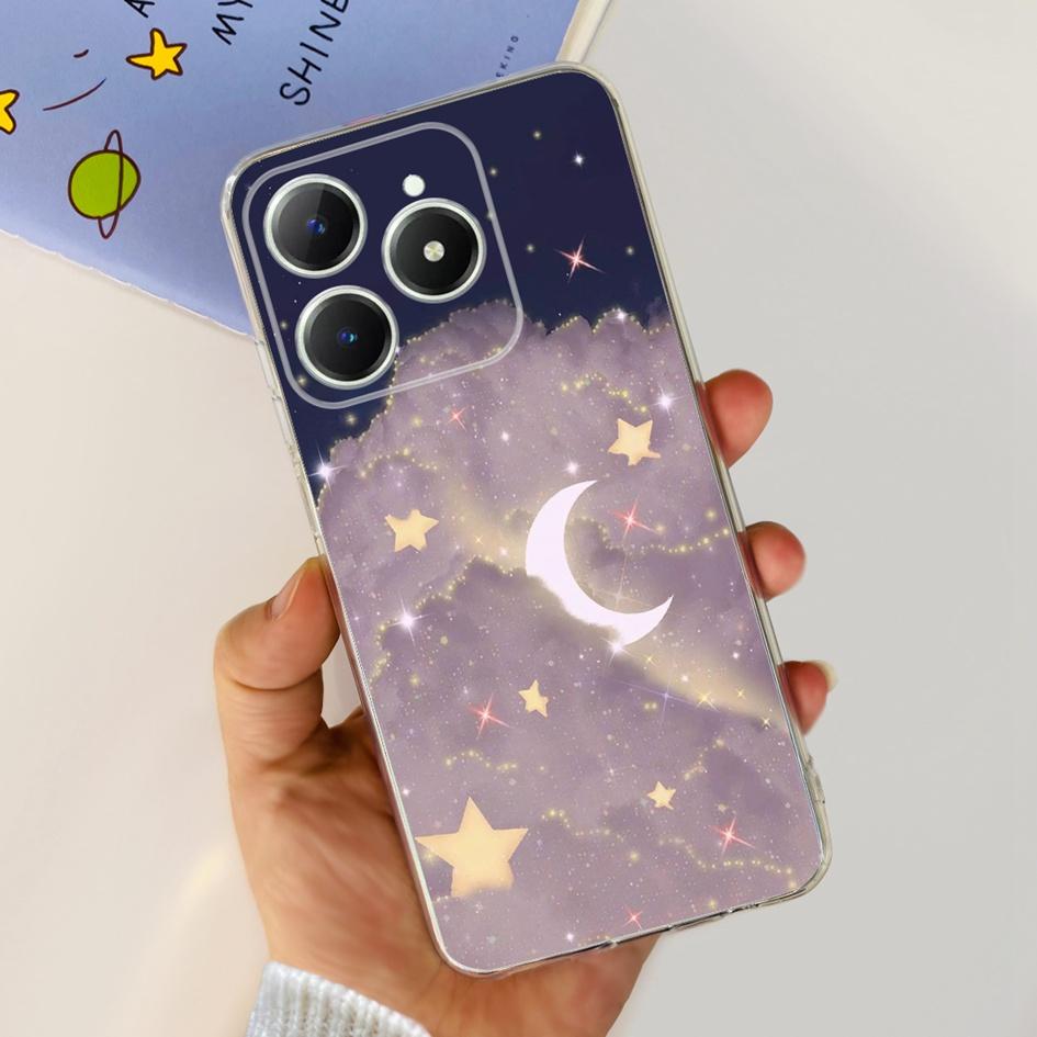 For Realme C63 4G 2024 Case RMX3939 Cover Cute Love Heart Soft Clear Silicone Protective Cases For Realme C61 4G C 61 C 63 Funda