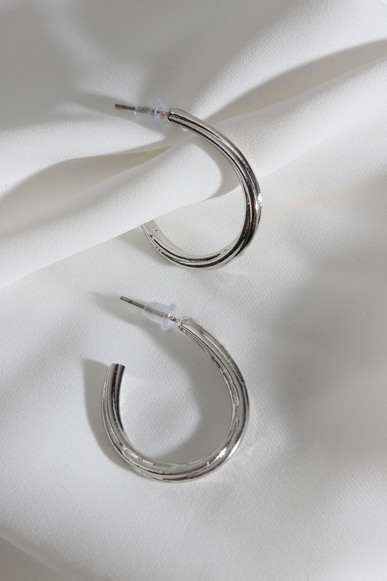 

Винтажные овальные серебряные серьги-кольца