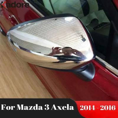 For Mazda 3 Axela 2014 2015 2016 Chrome Car Door Rearview Mirror Cover Trim Side Wing Mirrors Caps Overlay Exterior Accessories