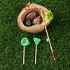 1:12 Scale Miniature Fishing Rod Fish Pole Trammel Net Dollhouse Decoration Doll Accessories Scene Model Micro Landscape