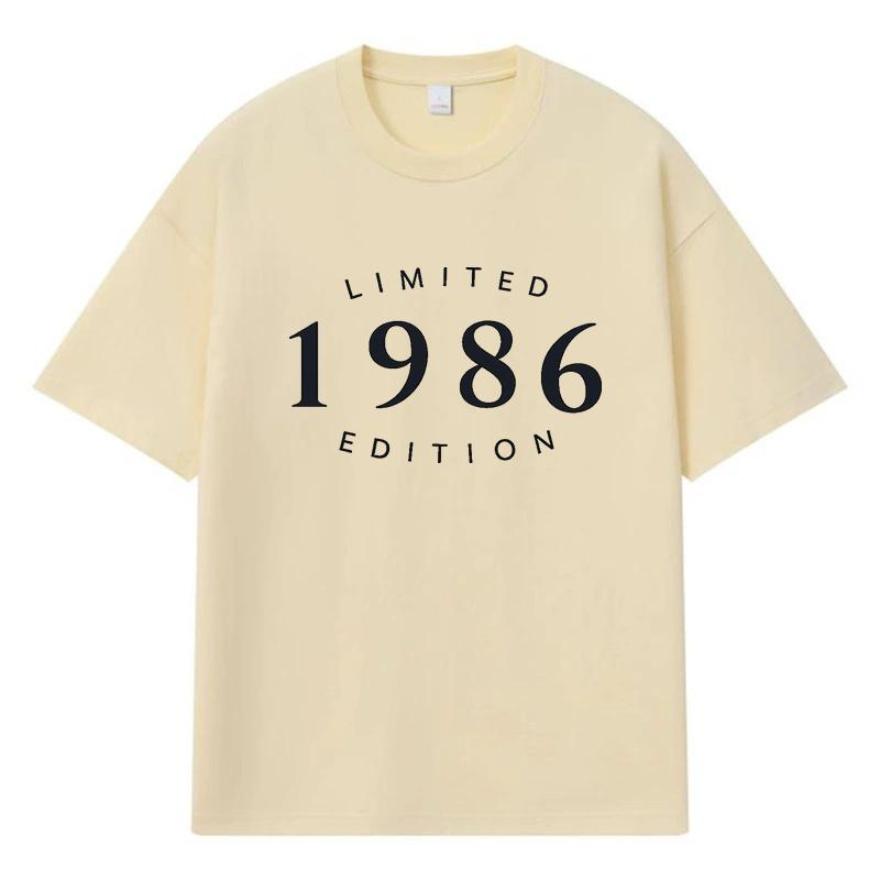 1986 Limited Edition Printed Graphic Streetwear Y2k Harajuku Clothes 100% Cotton T Shirt Casual Oversized Summer Men T-shirt