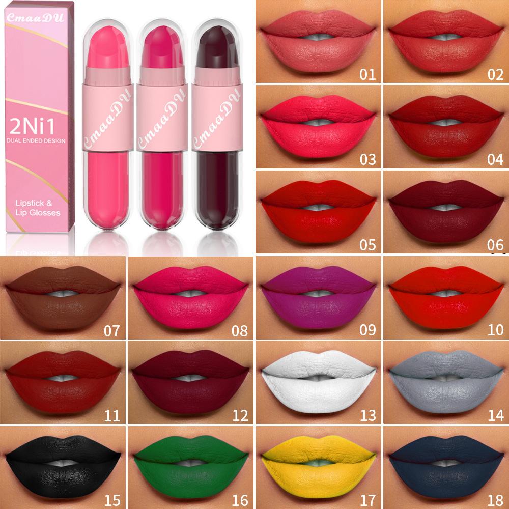 Halloween Lipgloss-Set, 3-teiliger nicht-klebender glänzender Lippenstift, glitzernde lila und schwarze Lippenfarben, langanhaltend, nicht abfärbend