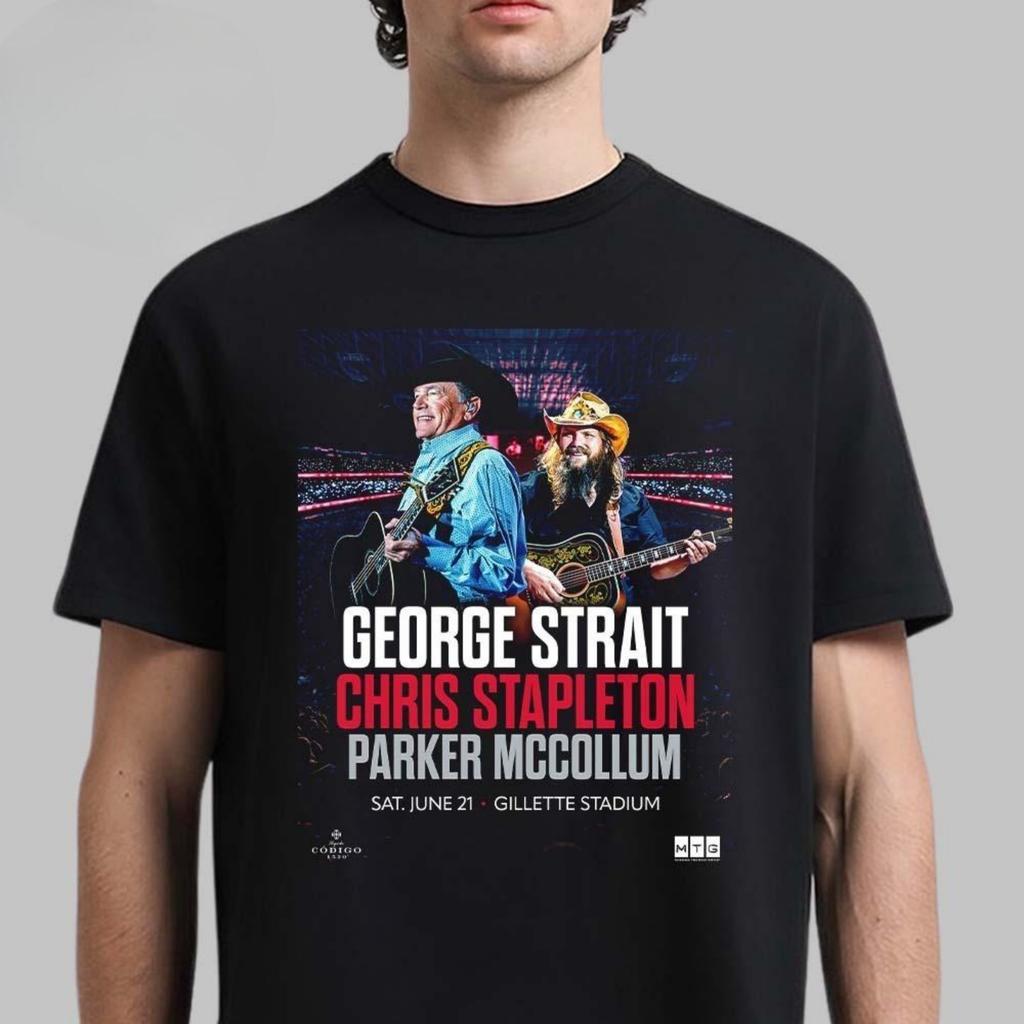 Raro George Strait con Chris Stapleton e Little Big Town Show a Inglewood CA 2025 Al SoFi Stadium Il 19 Luglio 2025 Maglietta Unisex