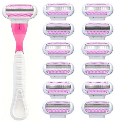 Women's Body Hair Bikini 3-layer Safety Razor Blade, Stainless Steel Safety Hair Removal, Hair Removal Razor Replaceable Head