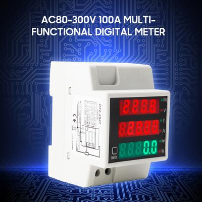 AC80-300V 100A Digitaler Energiezähler DIN-Schienen-Multimeter Stromzähler kWh-Meter