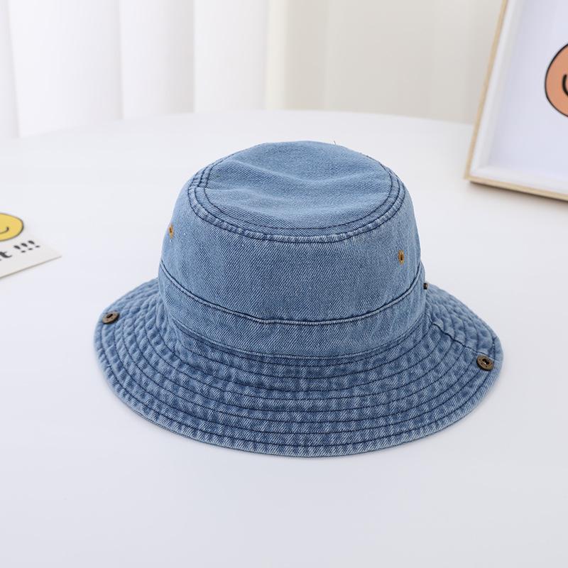 

Детская джинсовая шляпа-рыбак: Весна и Осень Широкие поля для приключений на открытом воздухе 52CM Hat Circumference
