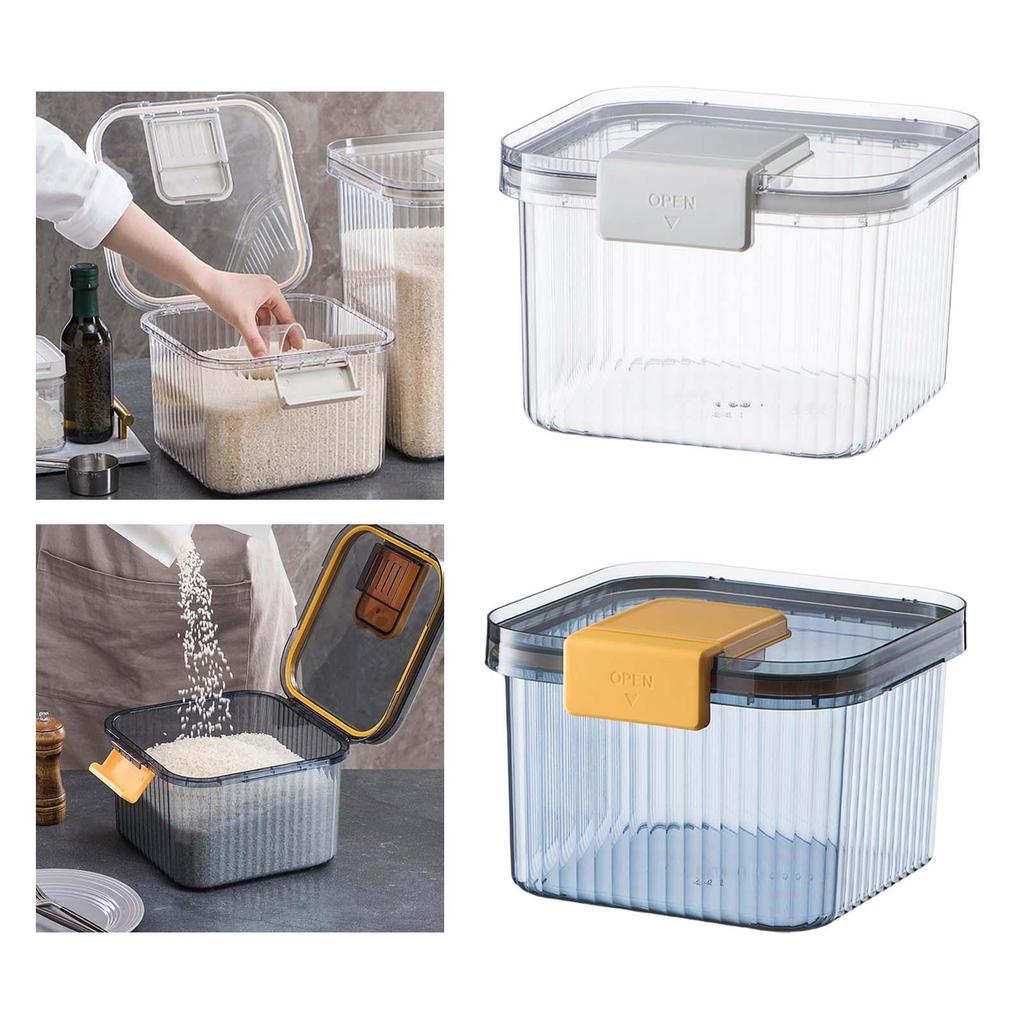 Rice Storage Bin Sealed Bulk Food Transparent for Cereal White