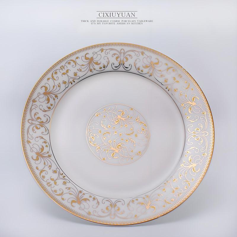 2pcs/set, 8+10 inch, bone china dinner set plates and dishes, ceramic buffet dishes for party, porcelain plate chargers, party