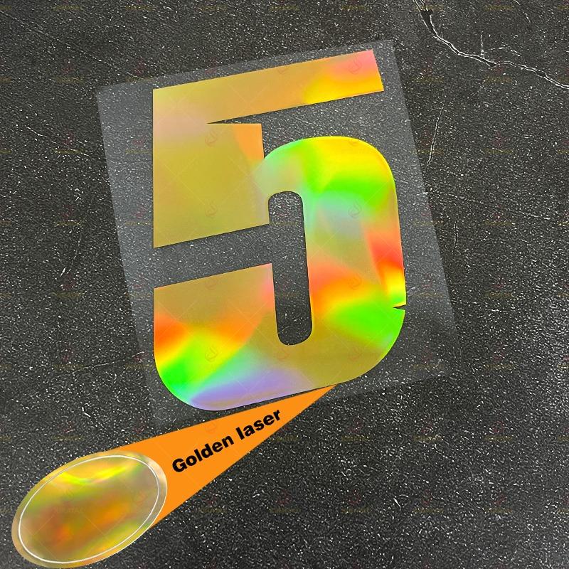 1pc Laser Gold Number Motorcycle Stickers Waterproof for Motorcycle Helmets Mudguards Car Windows Bicycle Universal Vinyl Decals