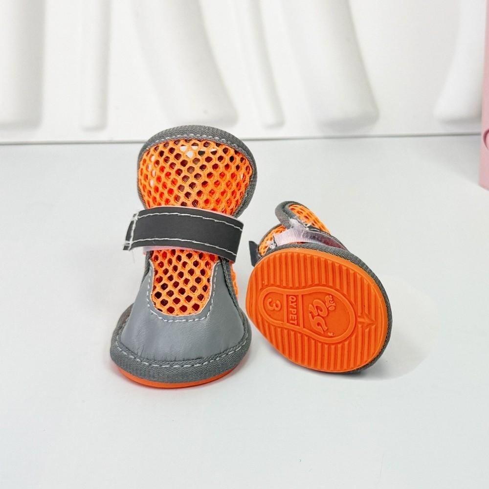 4Pcs Breathable Dog Mesh Shoes Non-Slip Puppy Foot Covers Pet Supplies Pet Net Boots Training