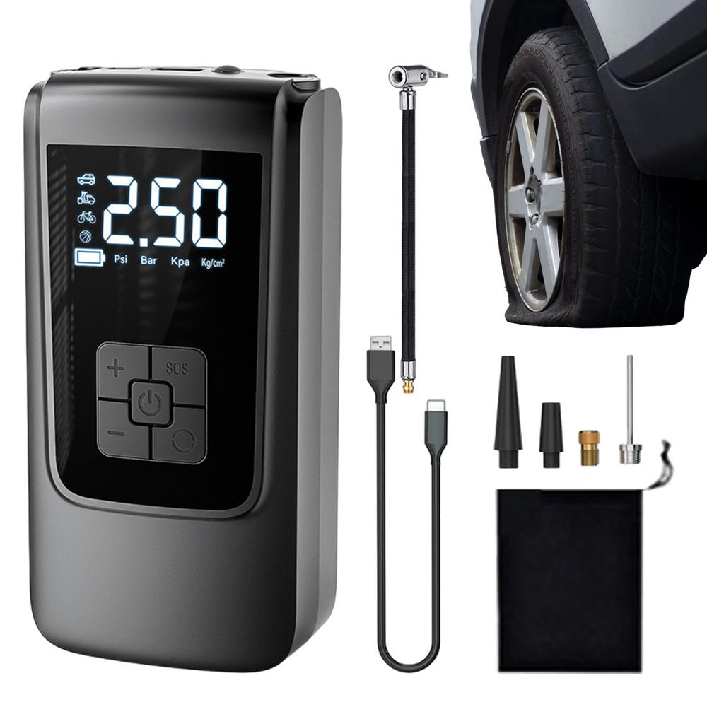 Air Compressor For Car Electric Portable Smart Detection Air Pump Long Battery Life Tire Pump Air Compressor With LED Light For