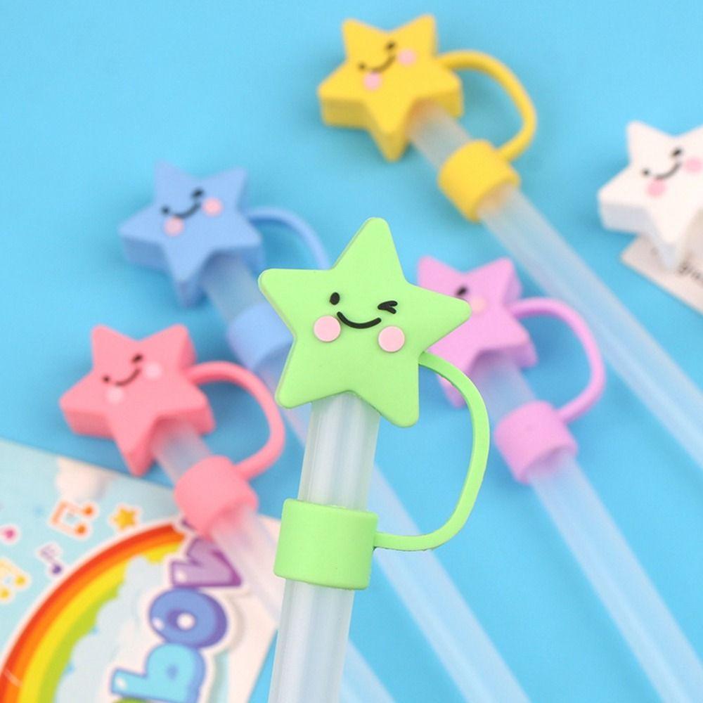 Reusable Drinking Dust Cap Silicone Straw Tips Cover Creative Silicone Straw Plug  Water Glass