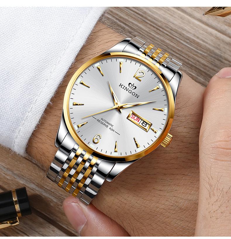 Men's Swiss Automatic Mechanical Business Watch – Simple, Luminous, Waterproof.