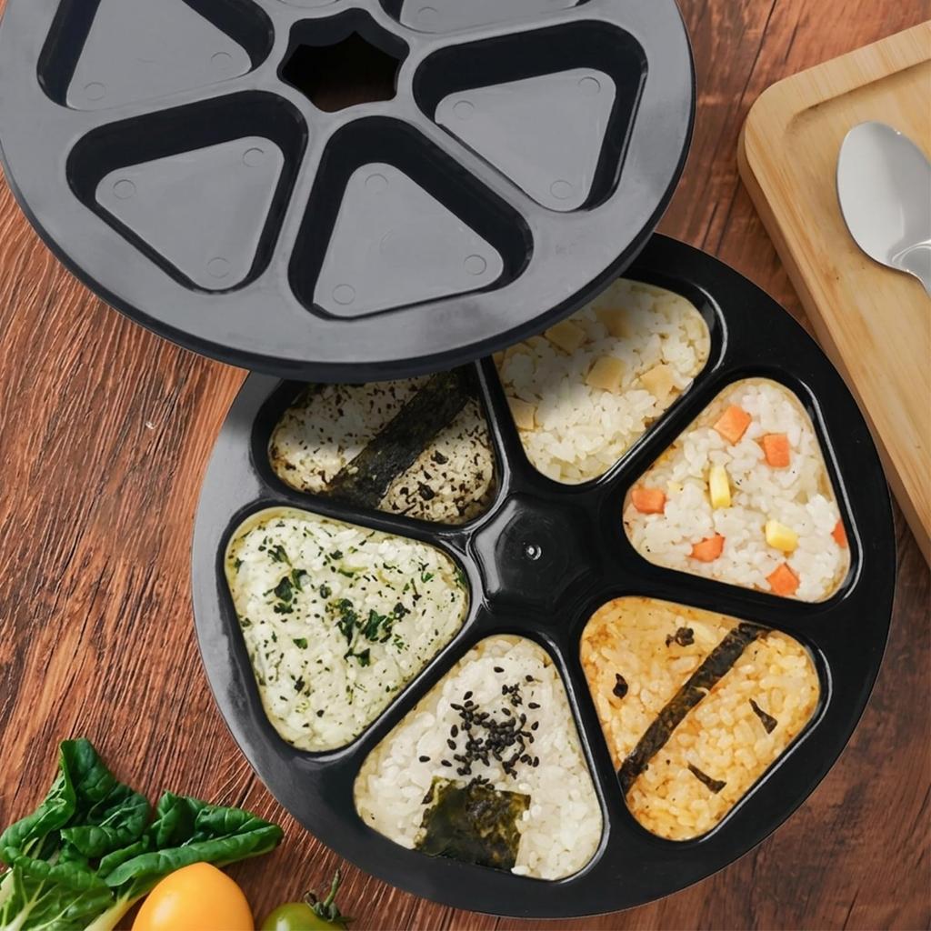 FUSHUI Rice Ball Rice Ball Rice Ball Onigiri Press Triangular Rice Ball Lunch Case Maker, Mold, 6-Hole Mold, Mold, Onigirazu, Mold, Mold,