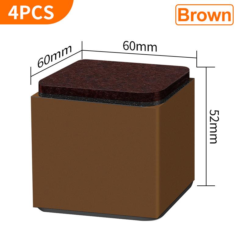 4PCS Carbon Steel Furniture Riser Beg Leg Raiser Adds Height To Heavy Furniture Round Square Sofa Chair Table Feet Riser Black