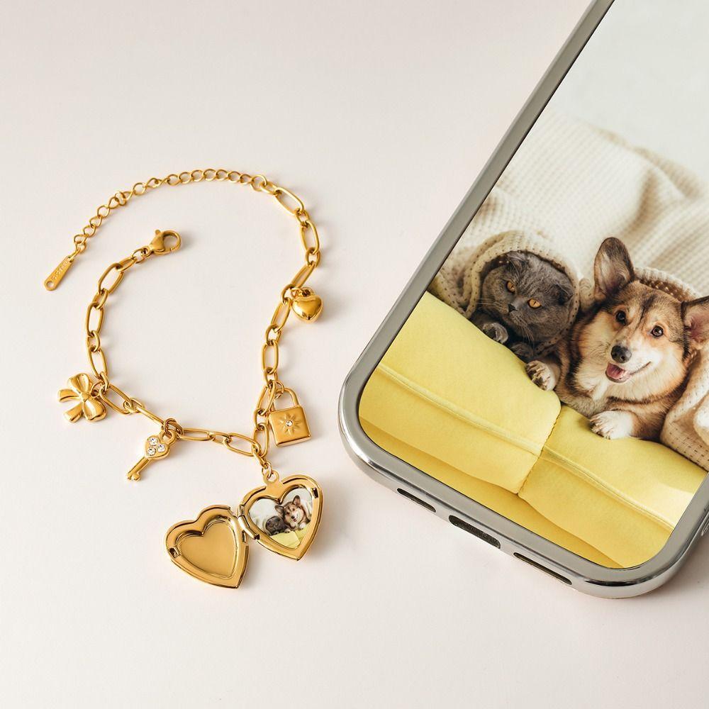 Star Smooth Love Pendant Bracelet Pearl Photos Heart Hand Chain  Hand Accessory