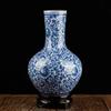 23cm/Chinese Jingdezhen Ceramics Blue White Porcelain Flower Vase Ornaments Home Livingroom Decoration Study Room Furnishing Cra