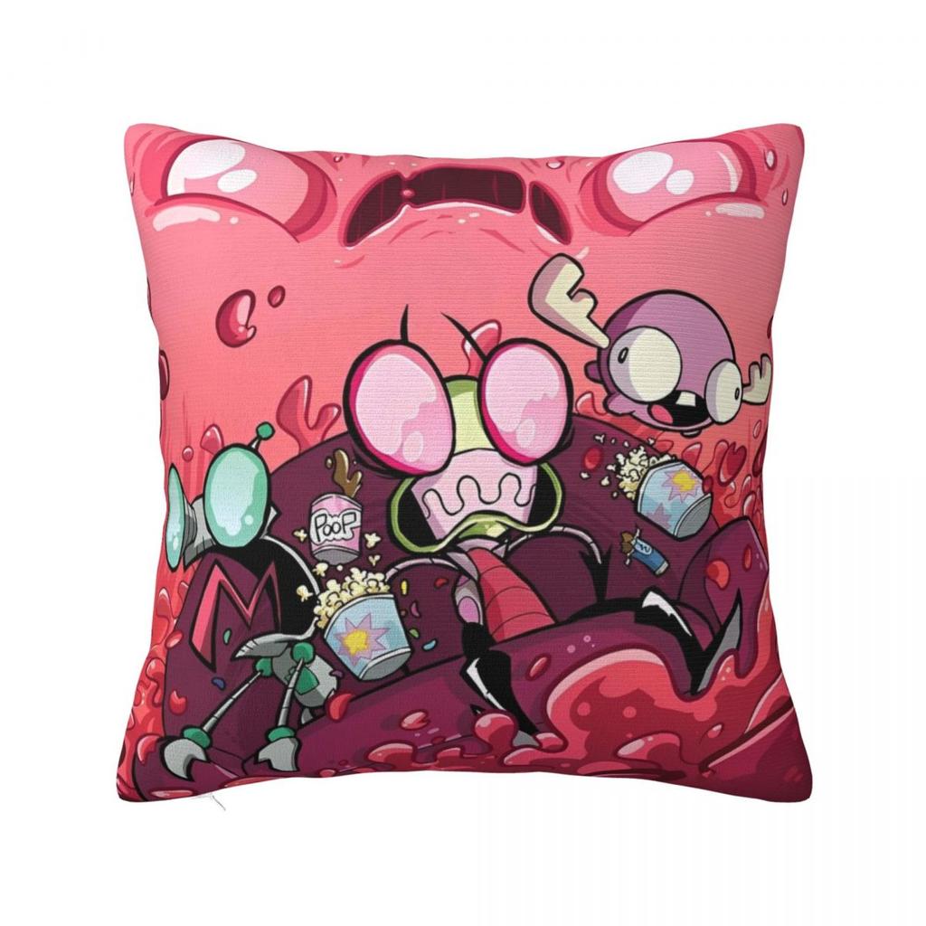 Invaders Zims Cartoon Square Pillow Case Cushion Covers Funny Zippered Decor Throw Pillow Case Cover For Home 40X40Cm