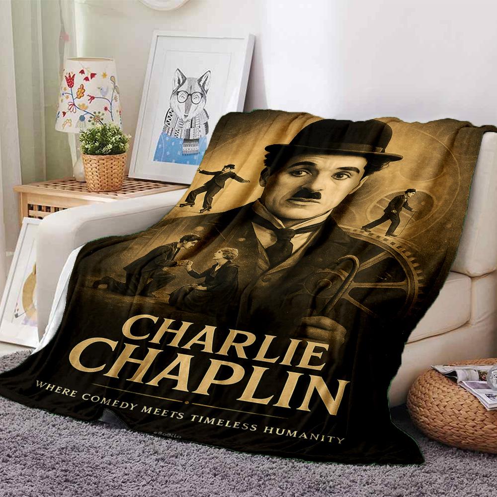 Timeless Comedy Chaplin Flannel Blanket Super Soft Warm Cozy Blanket For Sofa Bed Office Travel Allseason Home Decor Gift