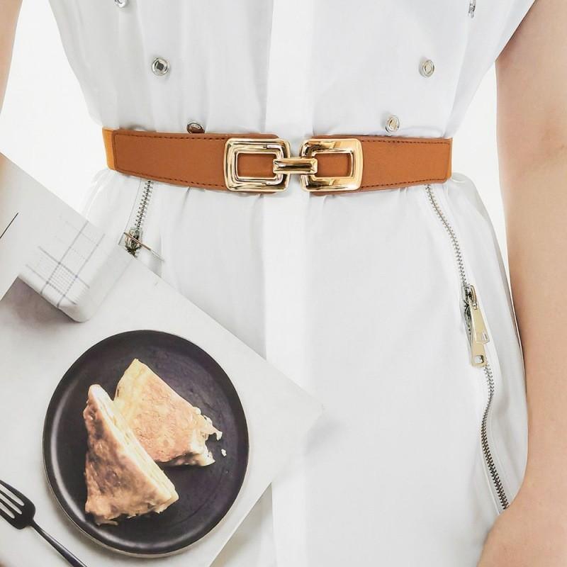 Stylish Women's Elastic Waist Belt For Dresses Versatile Fashion Accessory In Black And Brown