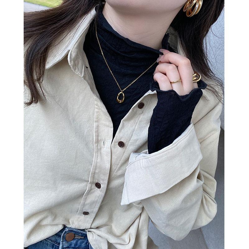 Women S Long Sleeve Lace Mock Neck Ruffled T Shirt Inner Top