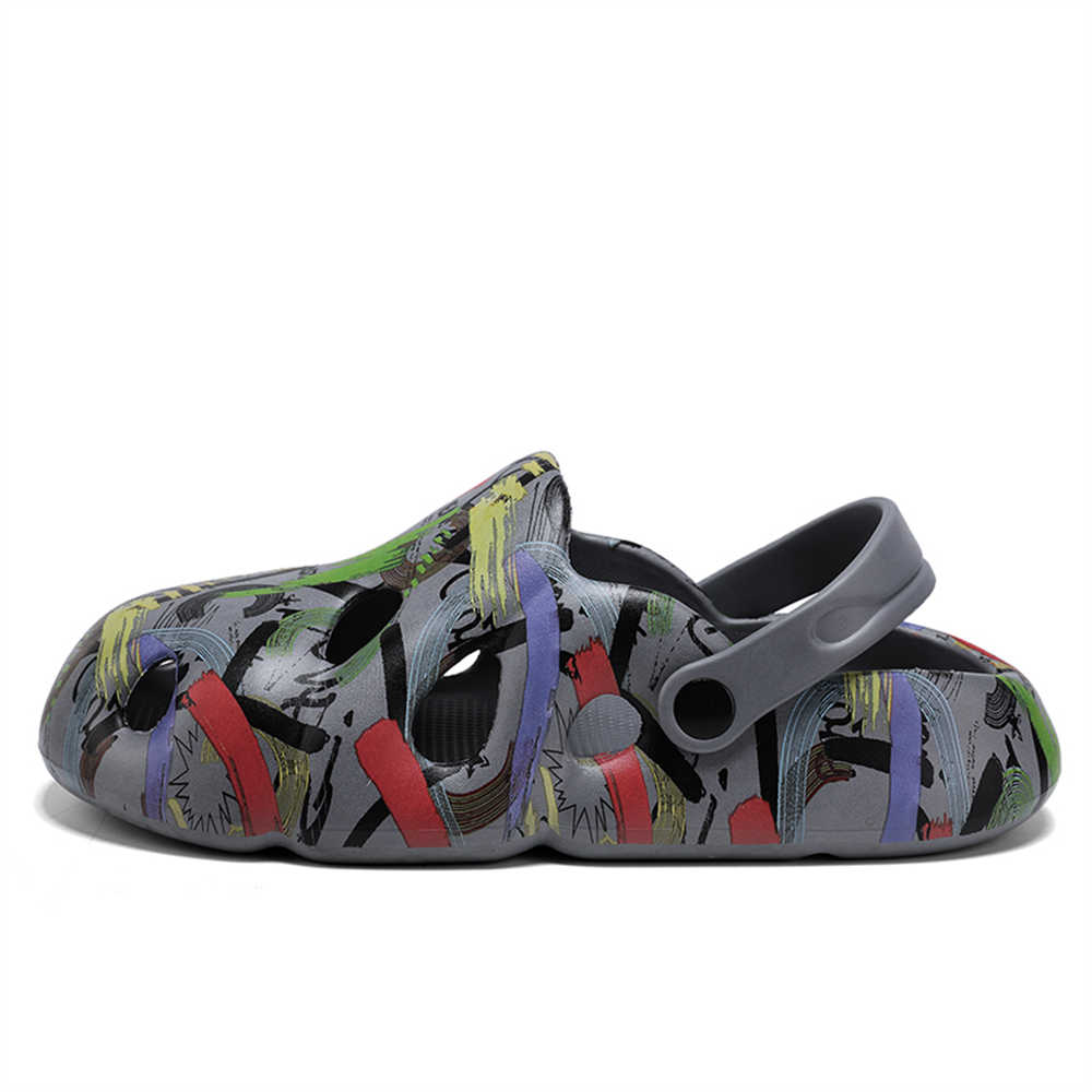 Fashion Closed Toe Half Slippers For Men's House Loafer Men Shoes Transparent Sandals Sneakers Sport Funky Trainers Tenismasculine