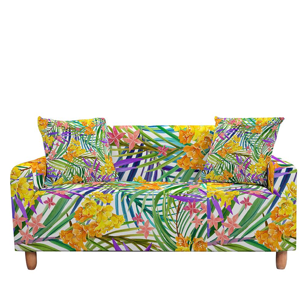 

Эластичный чехол для дивана с принтом тропических листьев, эластичный чехол для дивана, секция для гостиной, L-образный чехол для дивана, скандинавский стиль