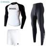 Mens UV Protection Rash Guard Set Long Sleeve Top Pants Surfing Diving Snorkeling Water Sports