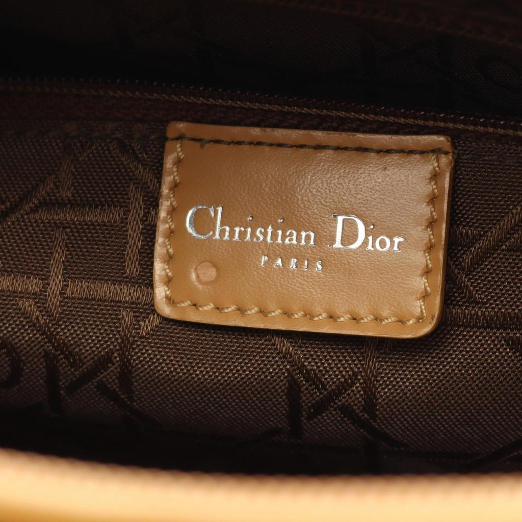 Used Dior Maris Pearl Handbag Leather Beige Used Women